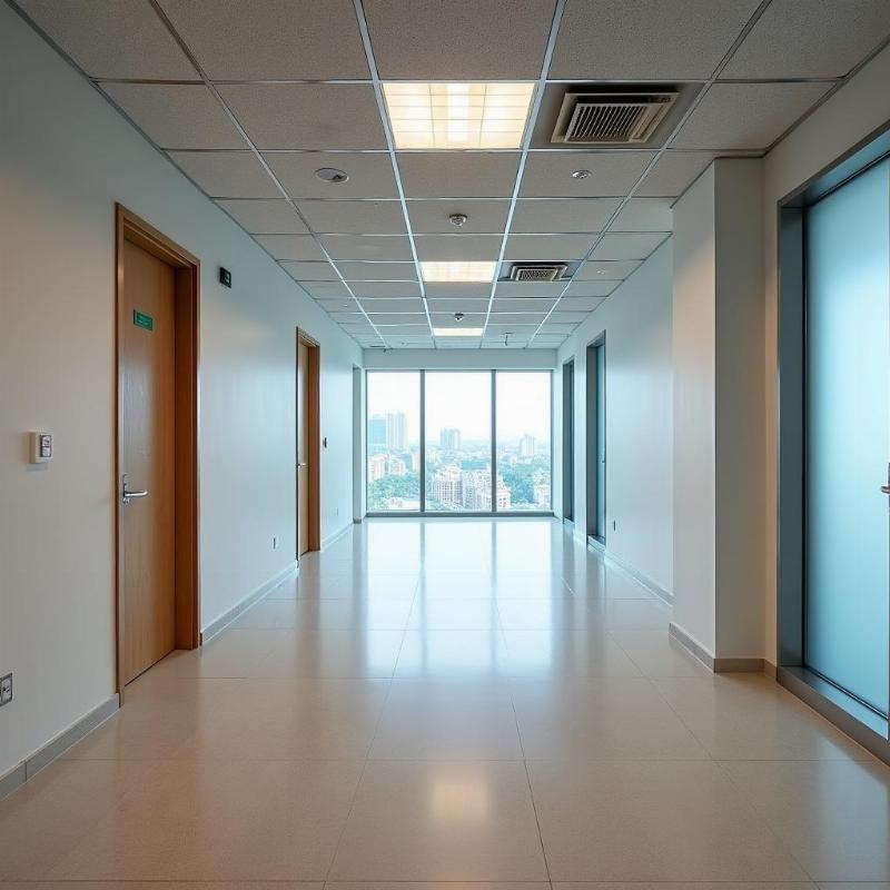 Không gian văn phòng Tòa nhà Empire Tower – Sàn trống hoặc nội thất cơ bản, tiện ích chung