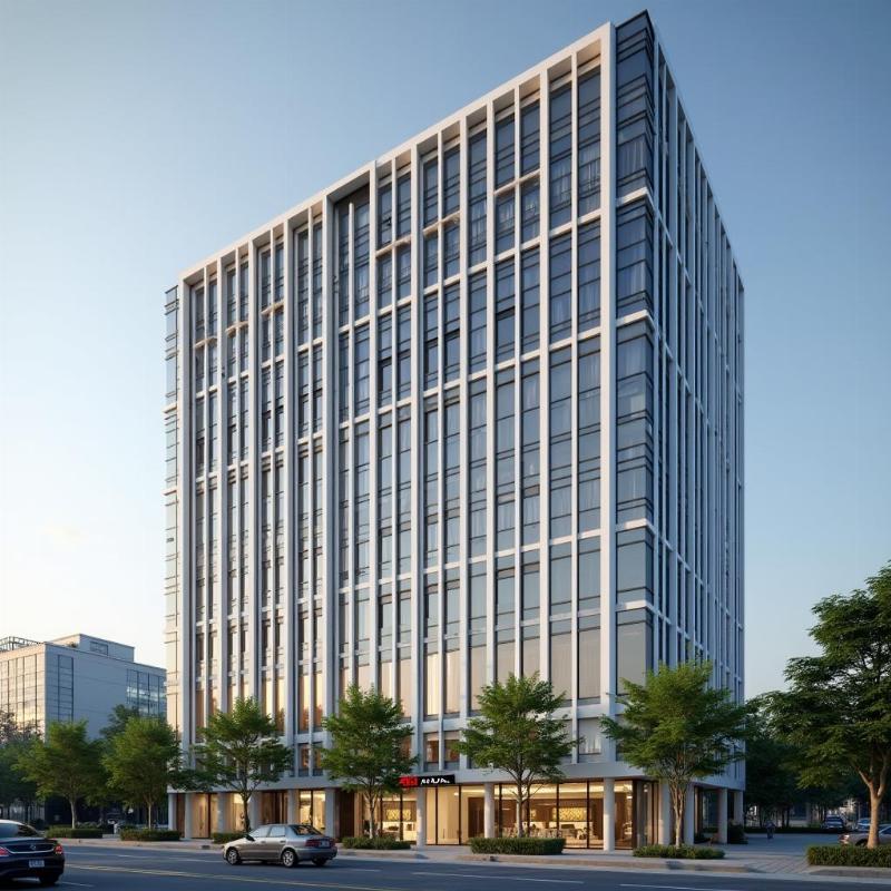 Ngoại cảnh Tòa nhà Akuruhi Tower 124 Trần Quang Khải Quận 1, không gian văn phòng chuyên nghiệp.