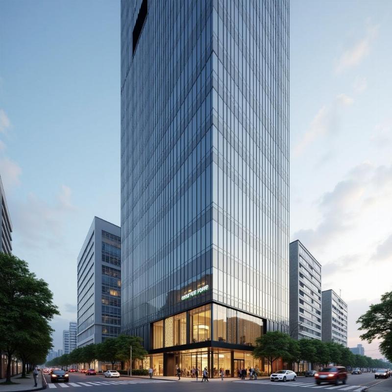 Mặt tiền Tòa nhà The Green Power Tower 35 Tôn Đức Thắng hiện đại, sang trọng, thu hút ánh nhìn