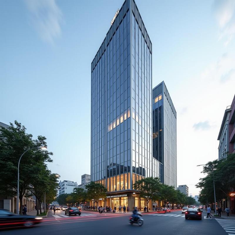 Hình ảnh kiến trúc hiện đại, sang trọng bên ngoài Tòa nhà Saigon Centre 65 Lê Lợi, văn phòng cho thuê hạng A tại Quận 1, TP.HCM