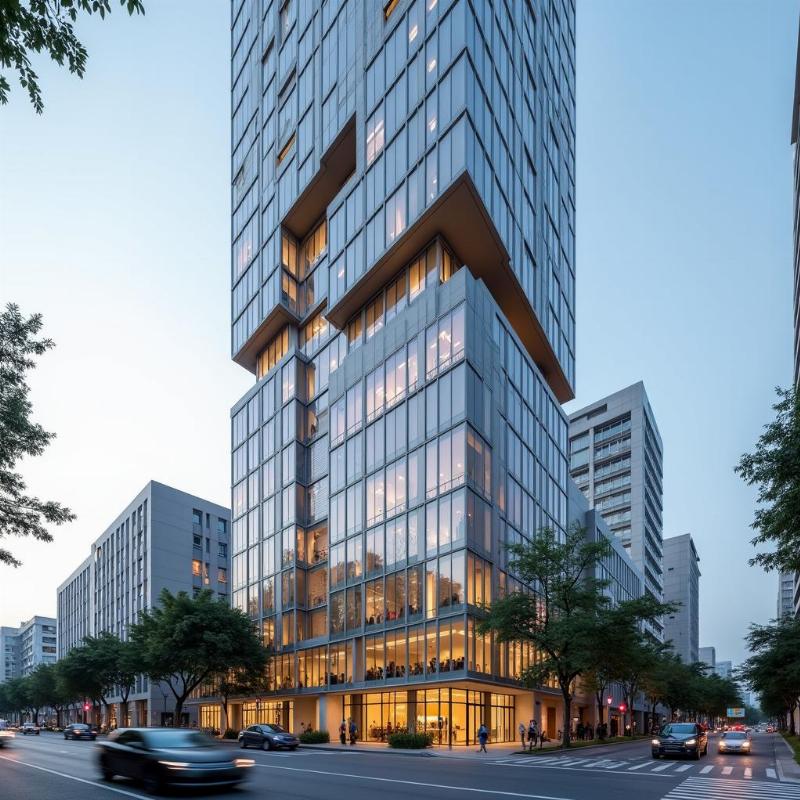 Tòa nhà Vinaconex – 47 Điện Biên Phủ, Đa Kao, Quận 1, TP.HCM 2 Hình ảnh kiến trúc hiện đại của Tòa nhà Vinaconex Quận 1 tại 47 Điện Biên Phủ