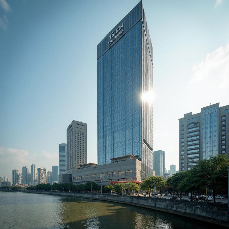 Hình ảnh ngoại cảnh Tòa nhà Saigon Trade Center, biểu tượng Quận 1, TPHCM